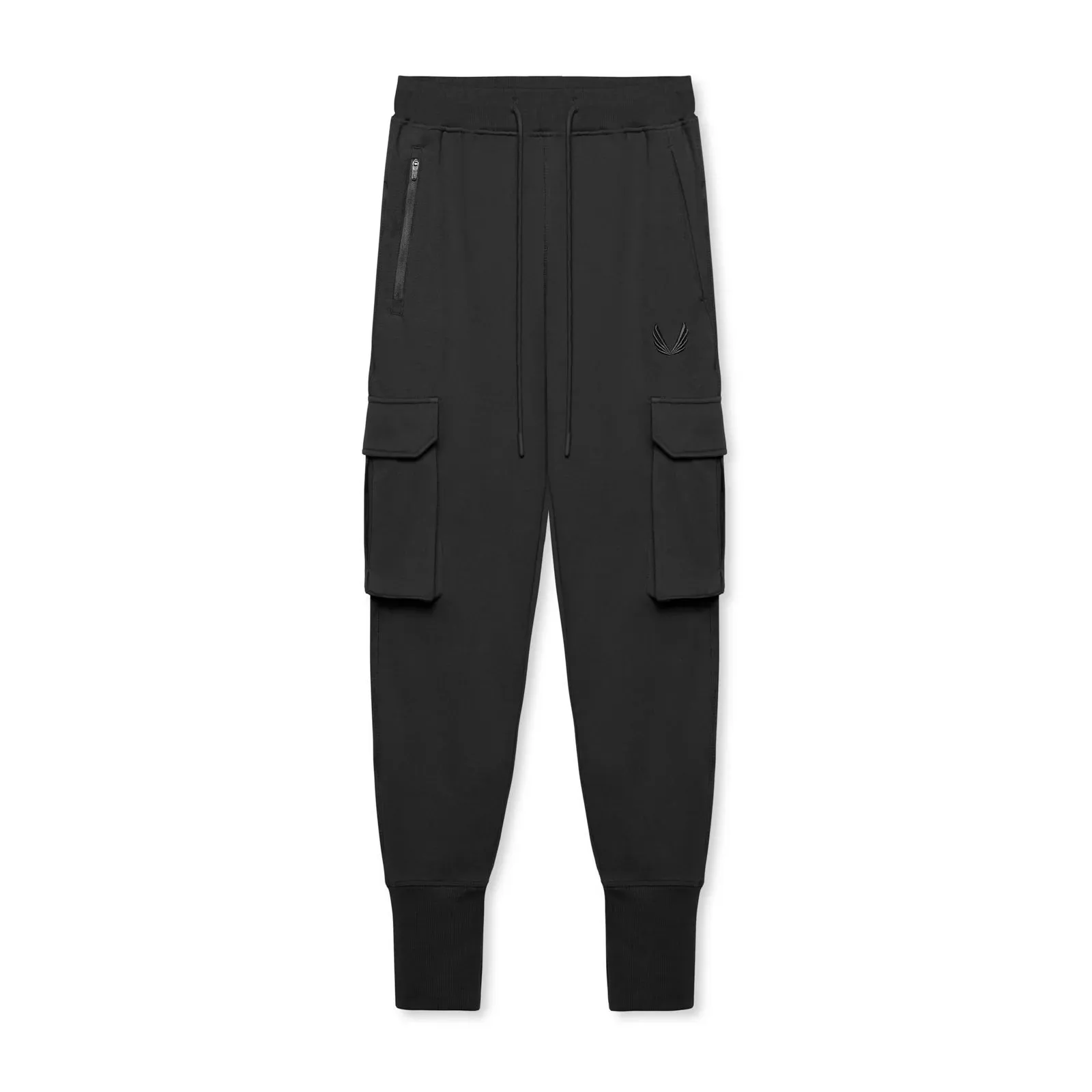 0654. Tech-Terry™ Cargo High Rib Jogger - Black