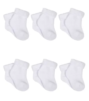 6-Pack Baby White Terry Socks