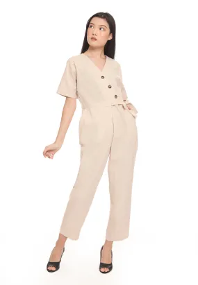 Asymetric Button Jumpsuit