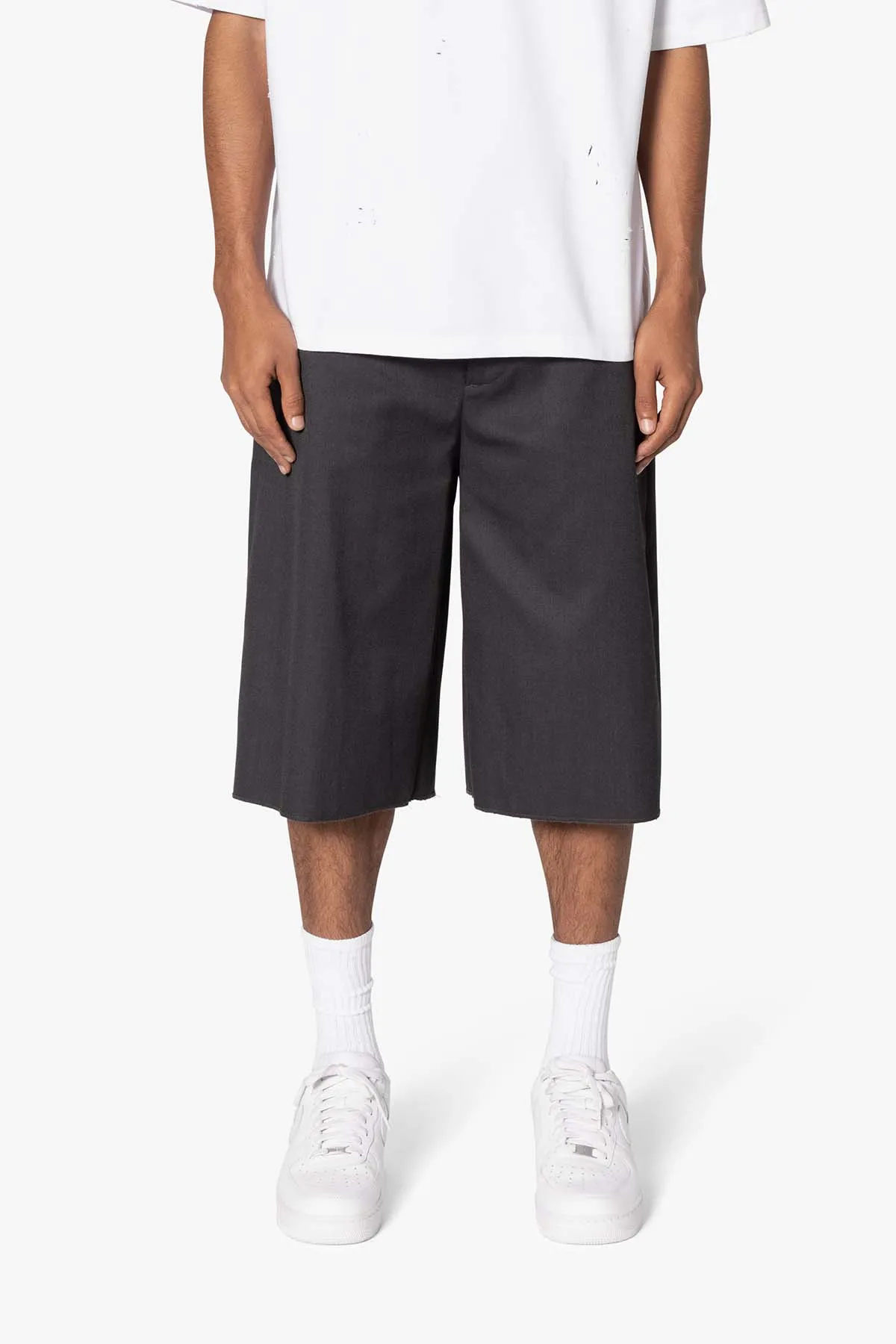 Baggy Pleated Shorts - Grey