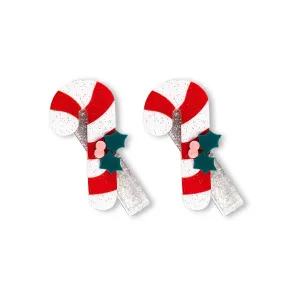 Candy Cane Holiday Hair Clips