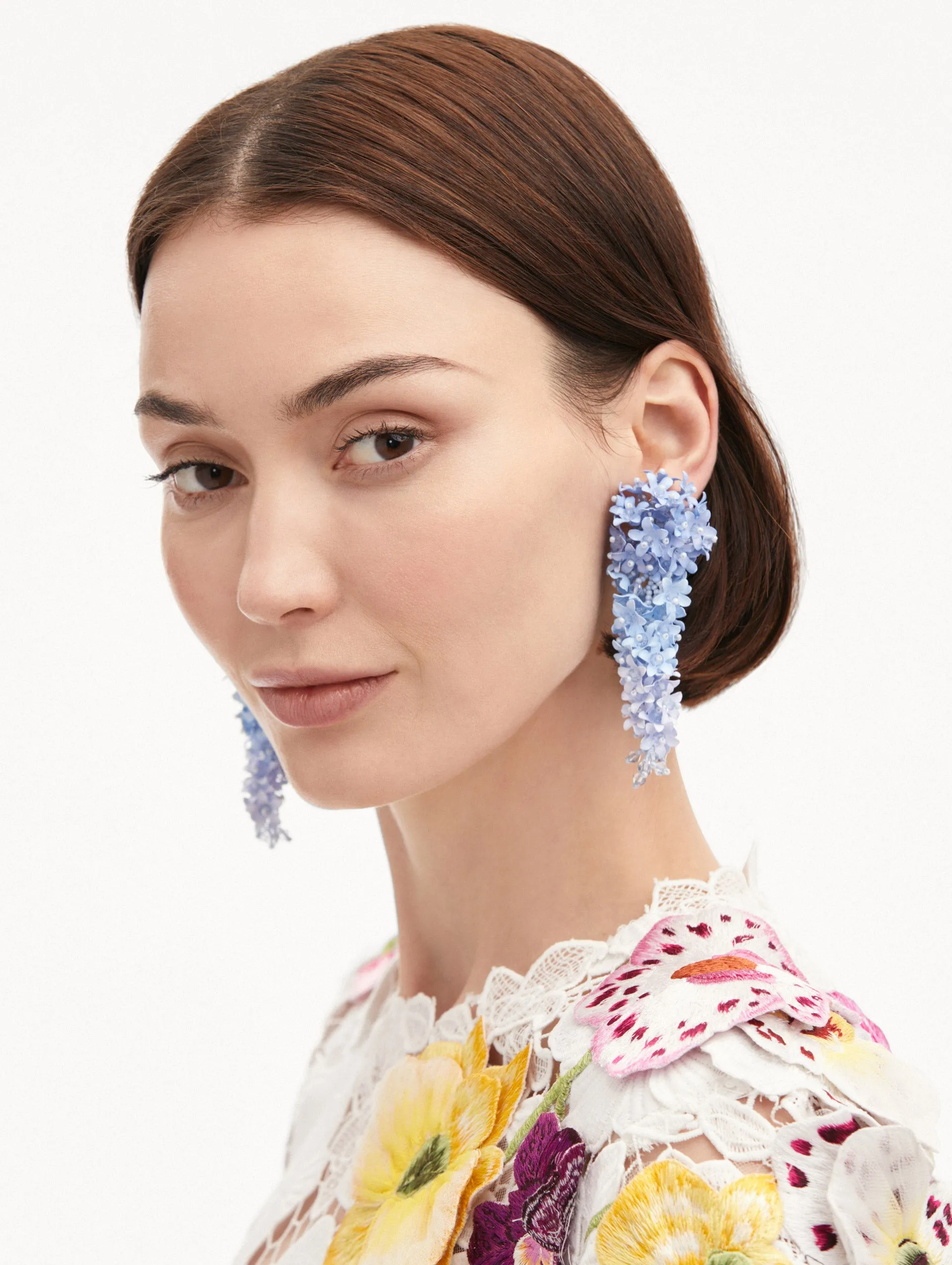 Cascading Flower Clip-On Earrings