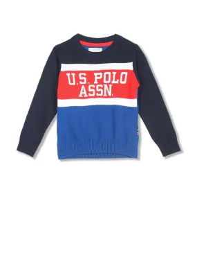 Crew Neck Brand Print Sweater