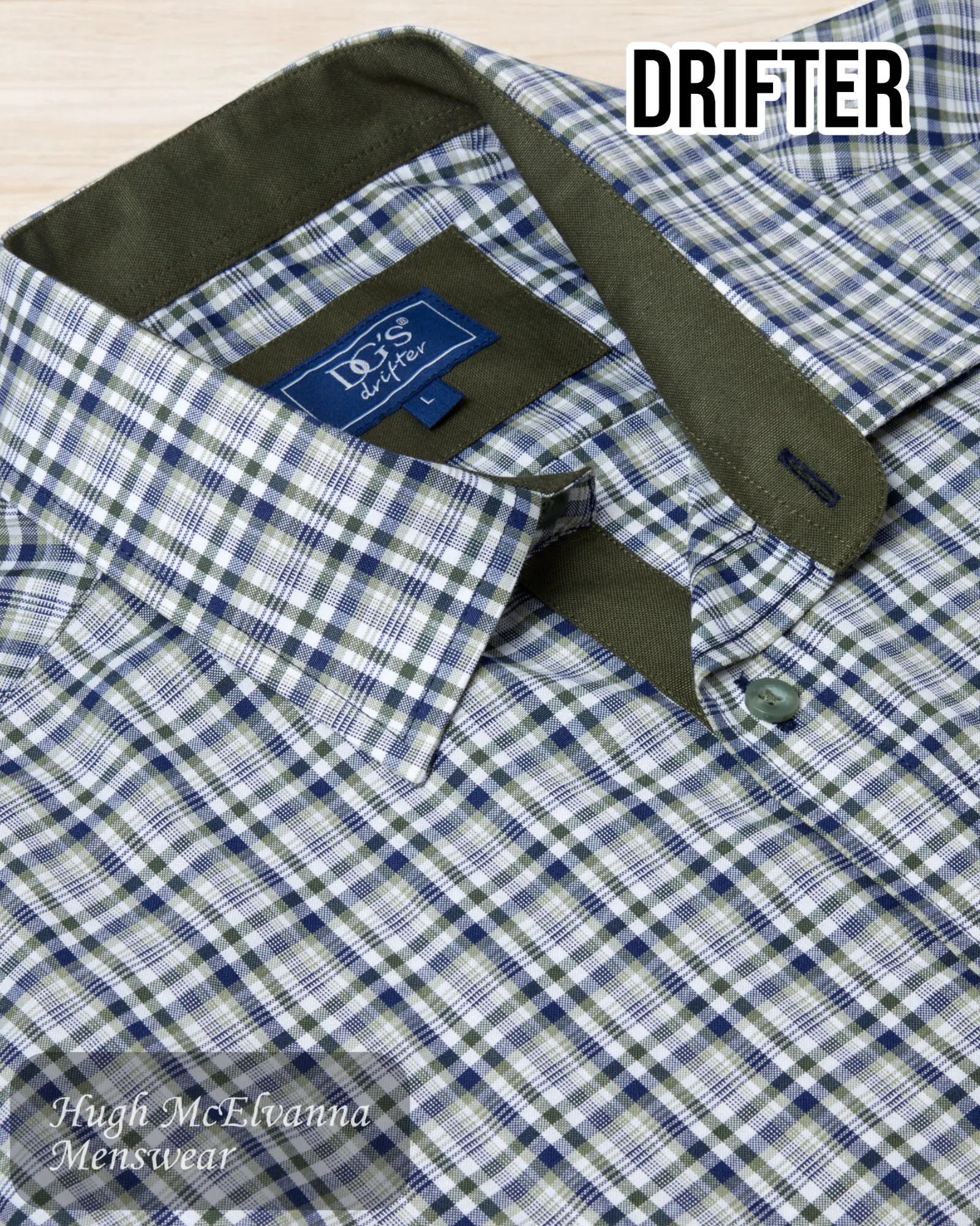 DGs Drifter Green Check Shirt - 14658/36