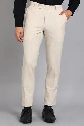 GHPC Polyester Lycra Plain Solid Streatchable Pant for Men (Beige)