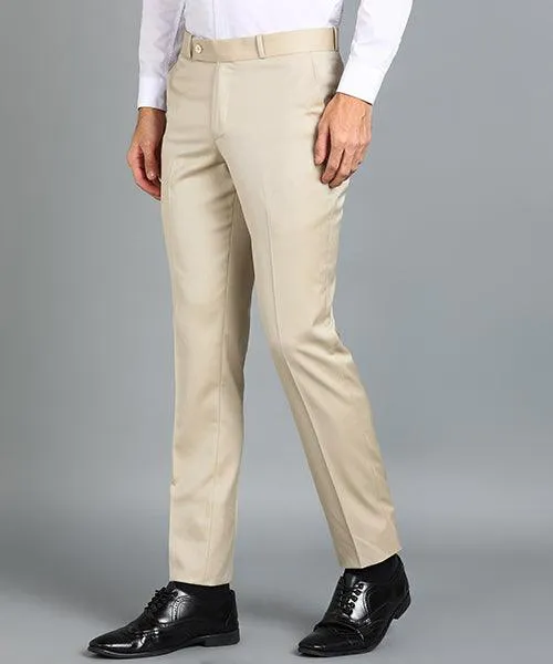 GHPC Polyester Pin Checks Pant for Men (Beige)