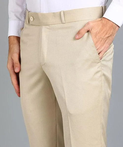 GHPC Polyester Pin Checks Pant for Men (Beige)