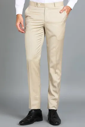 GHPC Polyester Pin Checks Pant for Men (Beige)