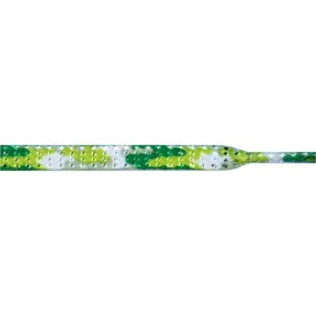 Glitter 1/4 Flat Laces - Green Camouflage (1 Pair Pack) Shoelaces