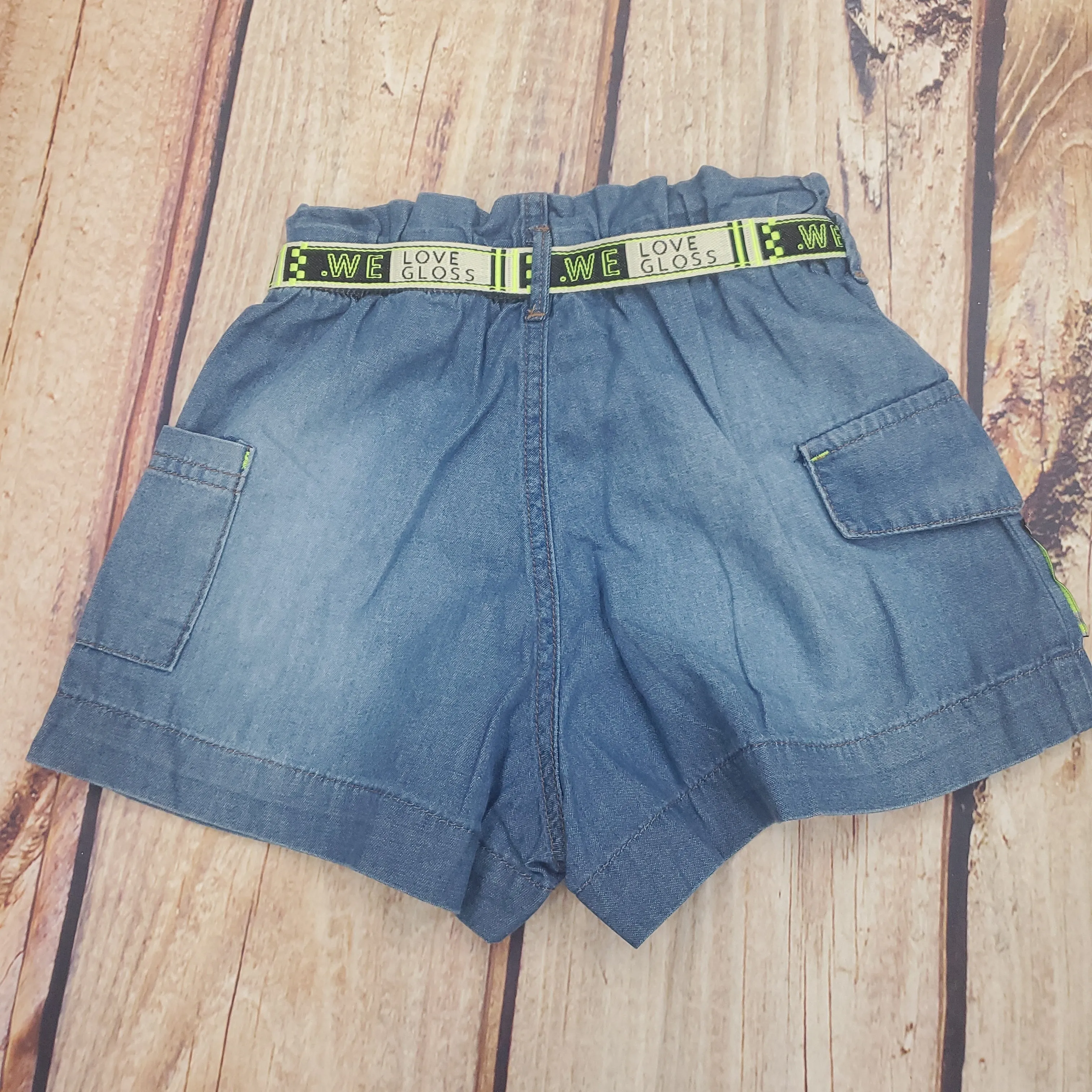 Gloss Jean Shorts With Belt