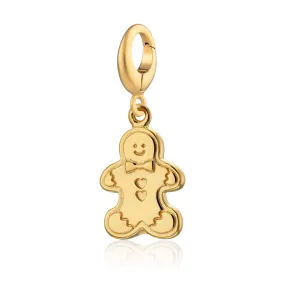 Gold Plated Gingerbread Man Biscuit Charm