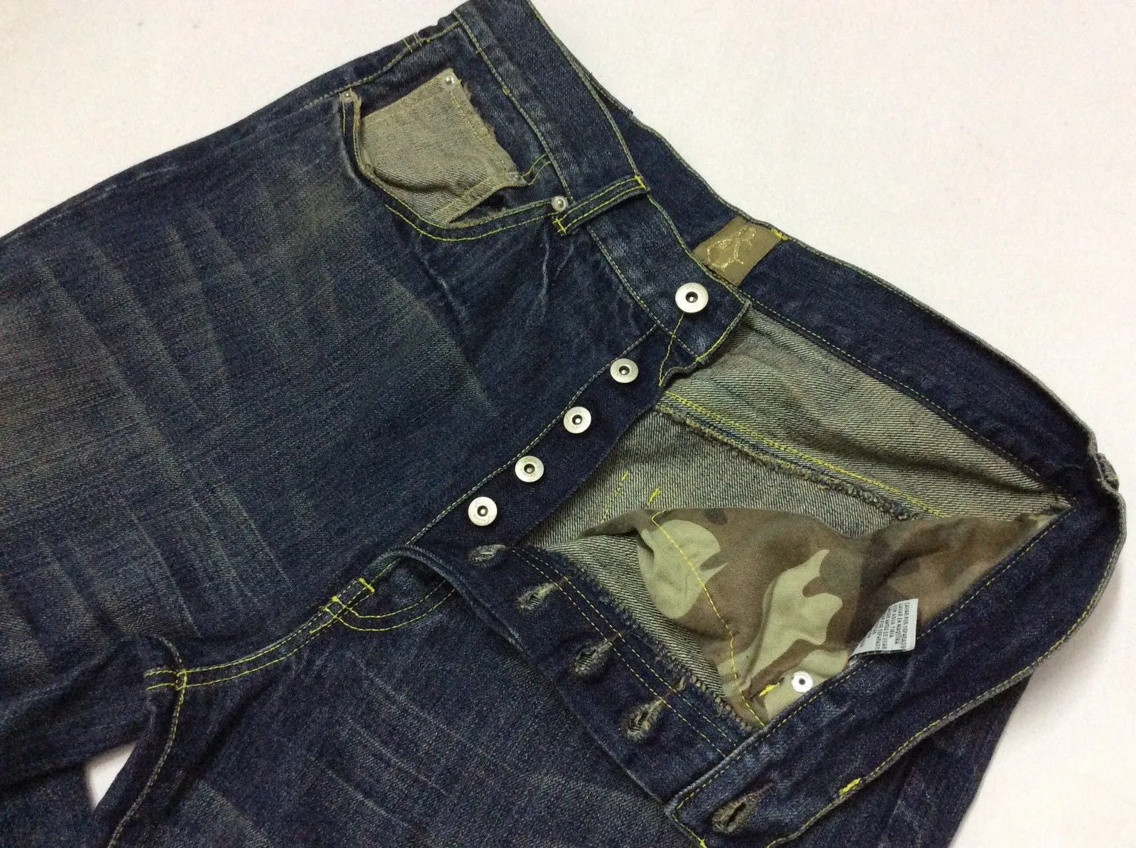 Green Cotton Six Pocket Denim Jean Blue