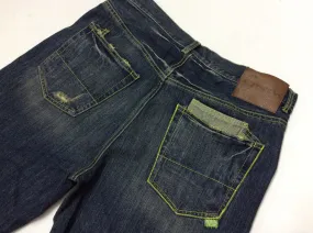 Green Cotton Six Pocket Denim Jean Blue