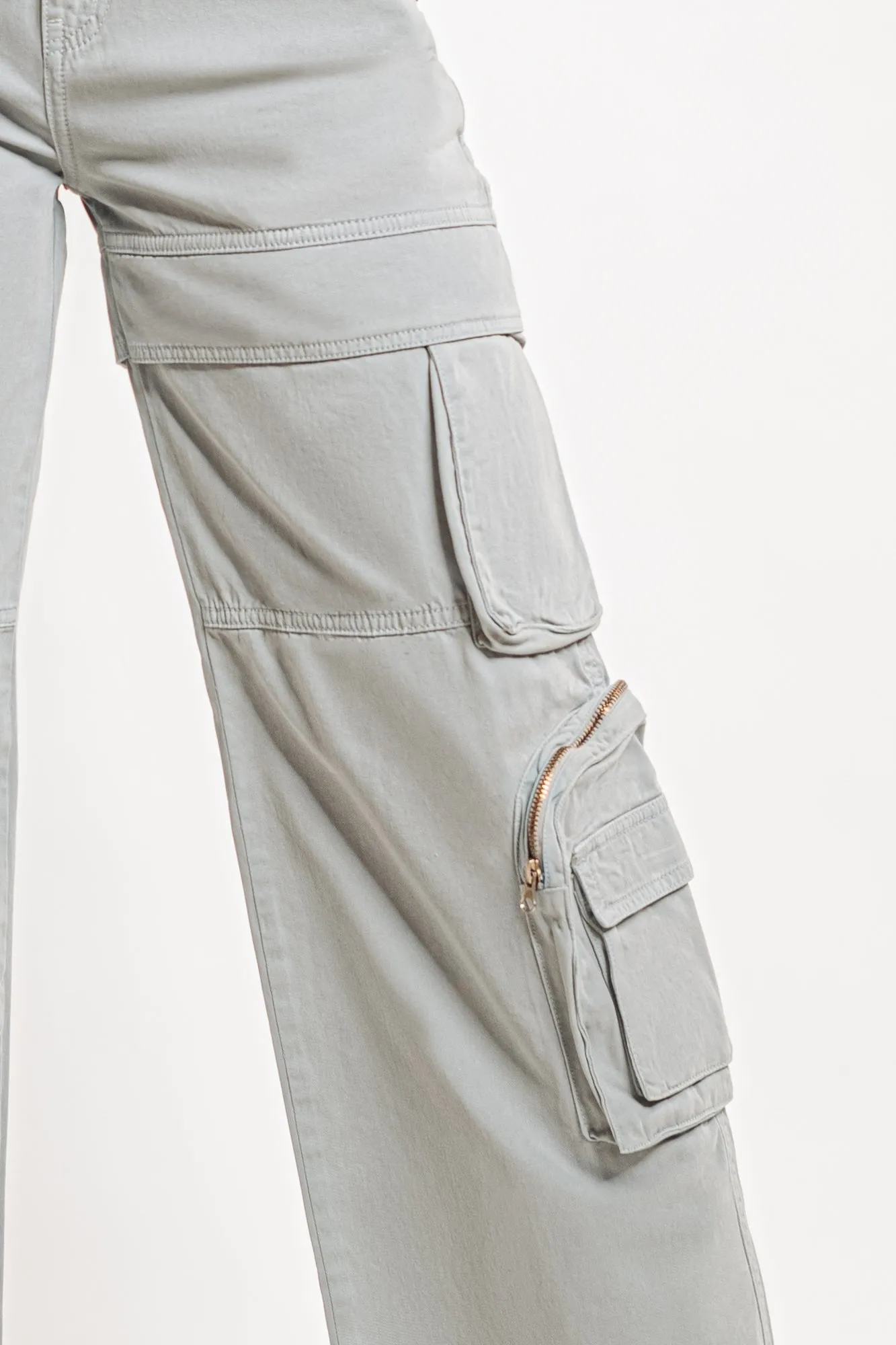 Grey One Pocketed Denim Cargo