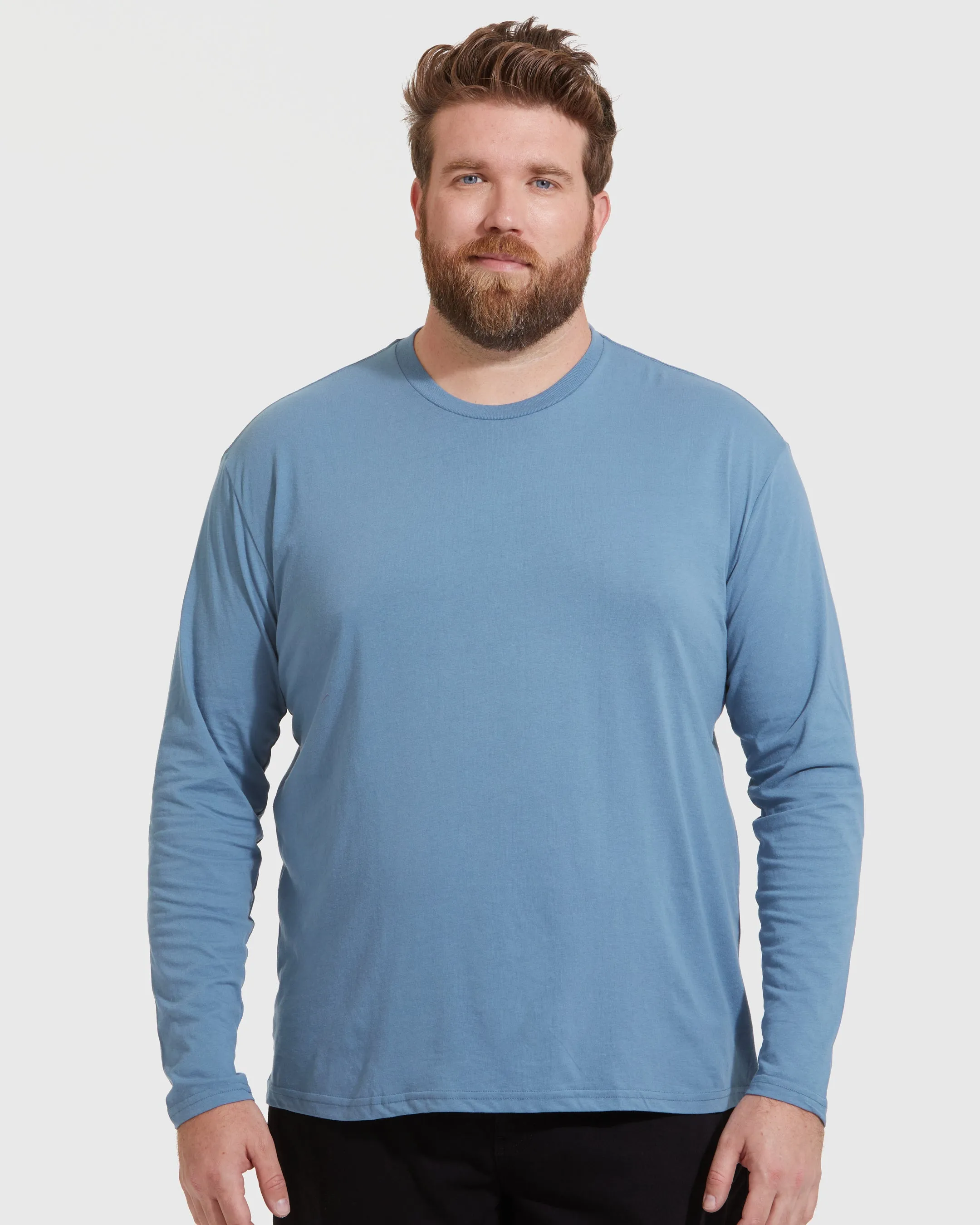 Indigo Long Sleeve Crew Neck Tee