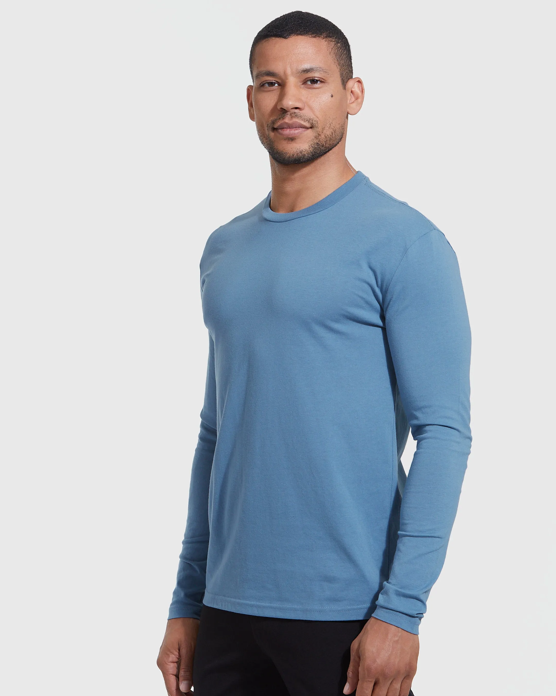 Indigo Long Sleeve Crew Neck Tee