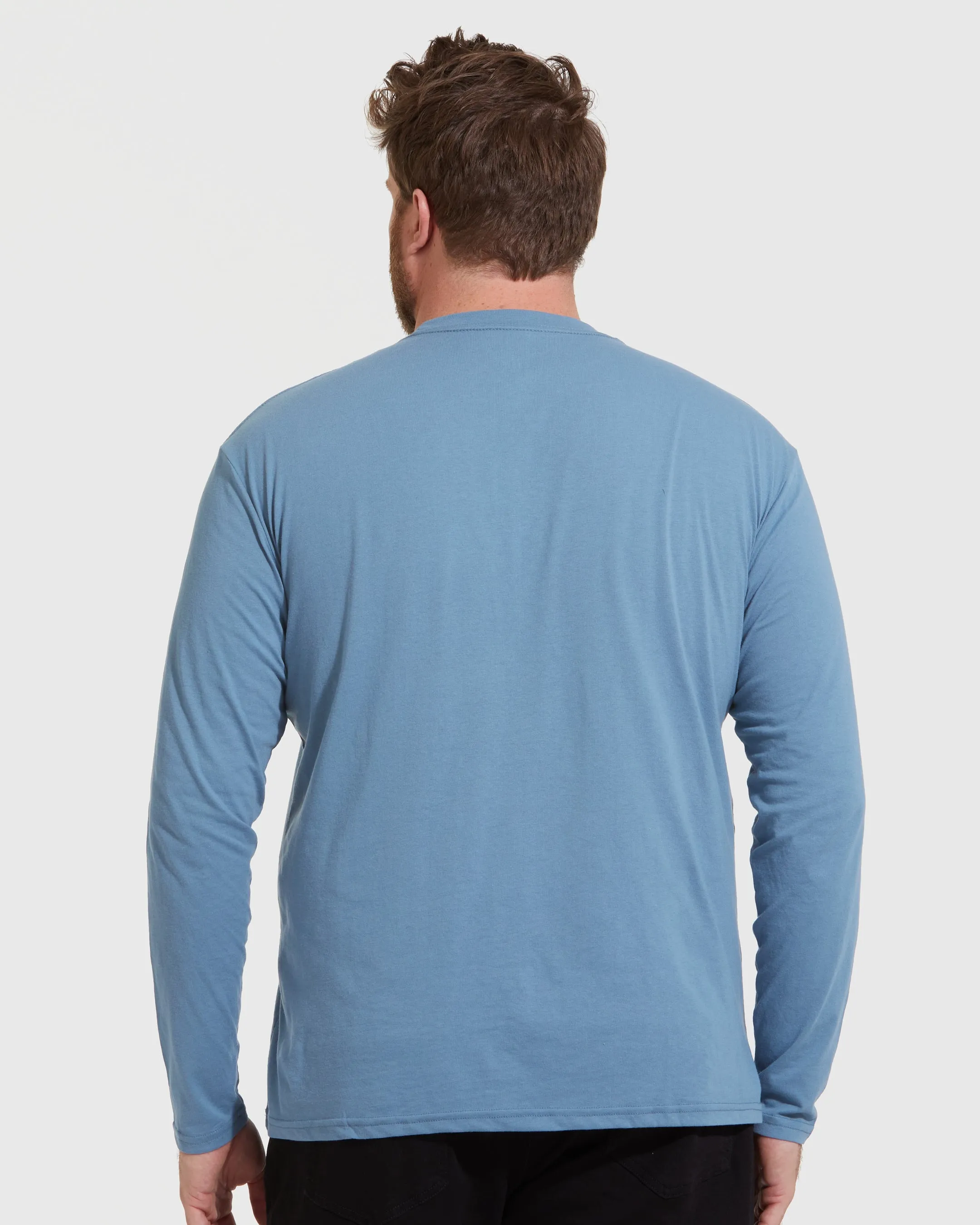 Indigo Long Sleeve Crew Neck Tee