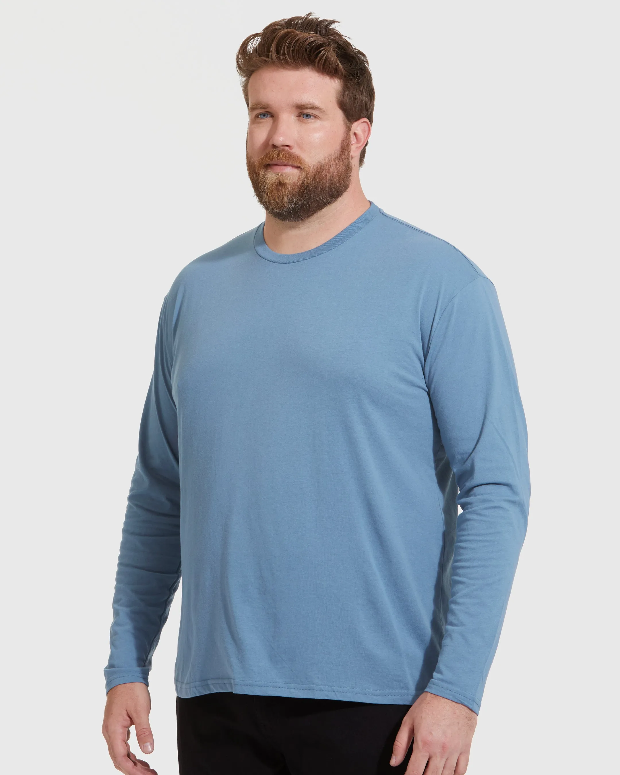 Indigo Long Sleeve Crew Neck Tee