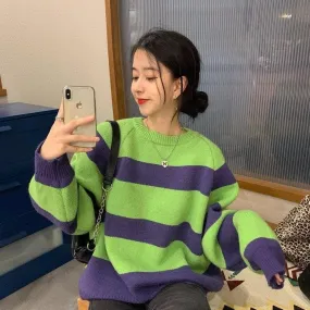 Knitted Sweatshirt With Stripes