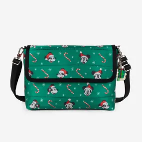 Medium Foldover Crossbody / Disney Mickey and Minnie Christmas