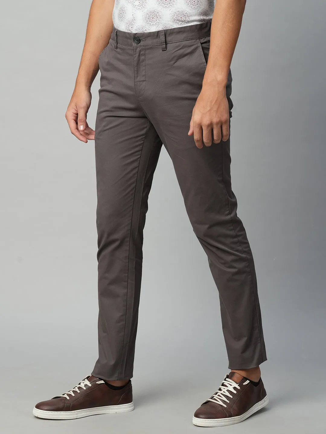 Men's Slate Cotton Lycra Slim Fit Pant