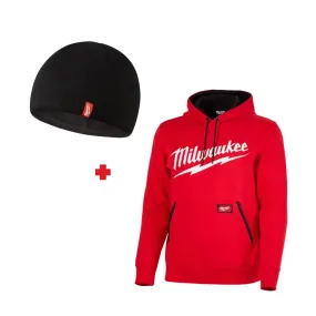 Milwaukee Pullover Logo Hoodie - w/ Pockets   Fleece Lined Beanie Black Friday