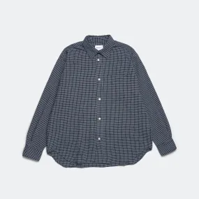 Mo Check Oversized Shirt - Dark Navy