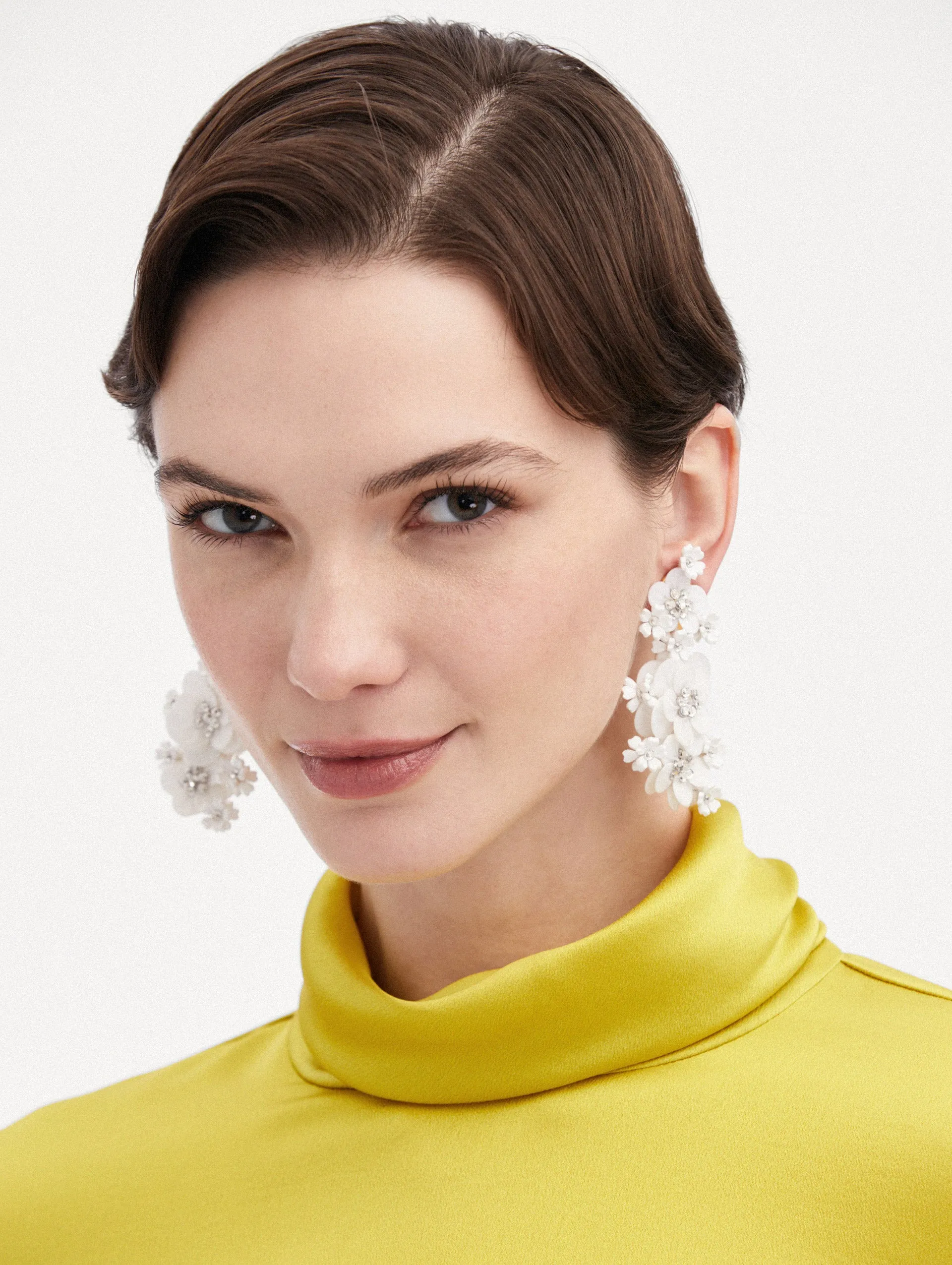 Multi-Flower Sequin Clip-On Earrings