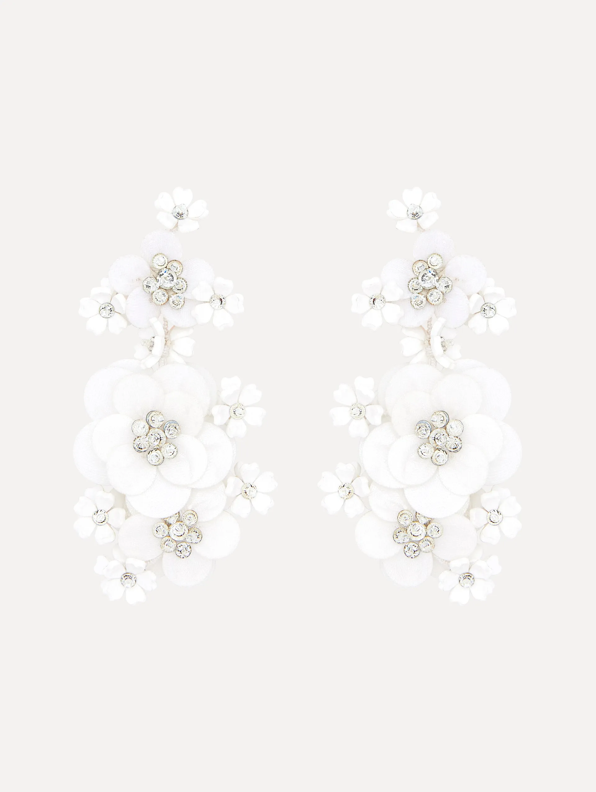 Multi-Flower Sequin Clip-On Earrings