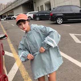 Oversized Windbreaker With Hood