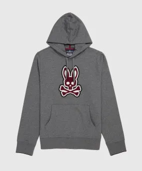 Psycho Bunny Patchin Chenille Bunny Logo Hoodie - Heather Storm