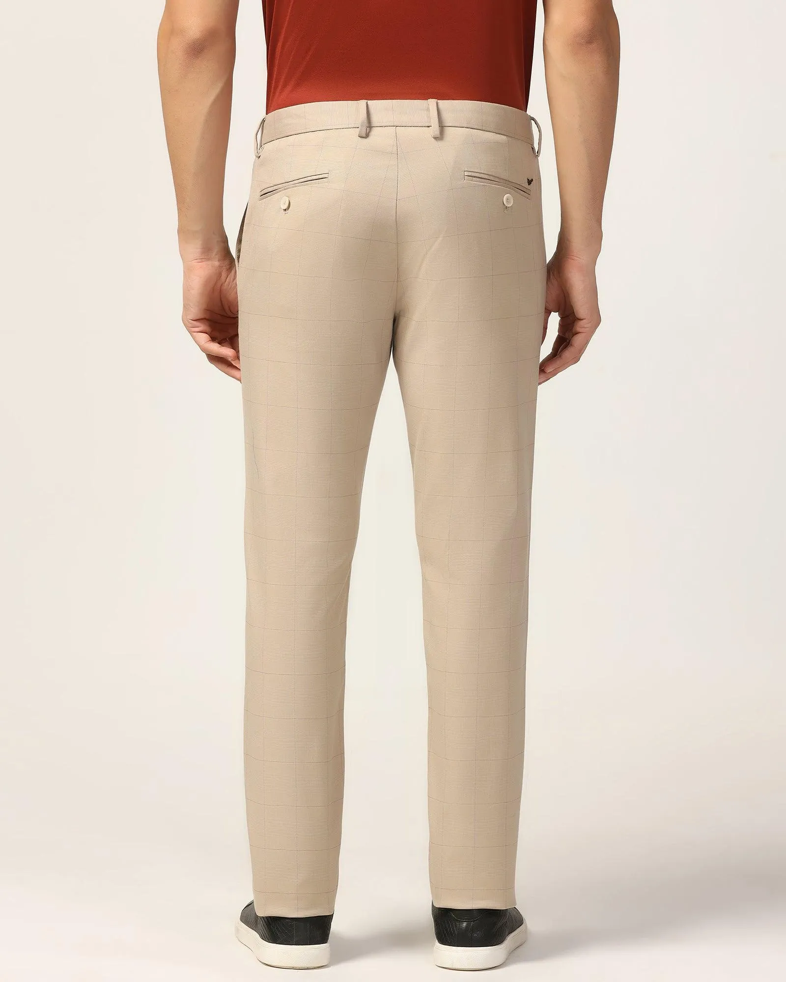 Slim Comfort B-95 Casual Beige Check Khakis - Gap