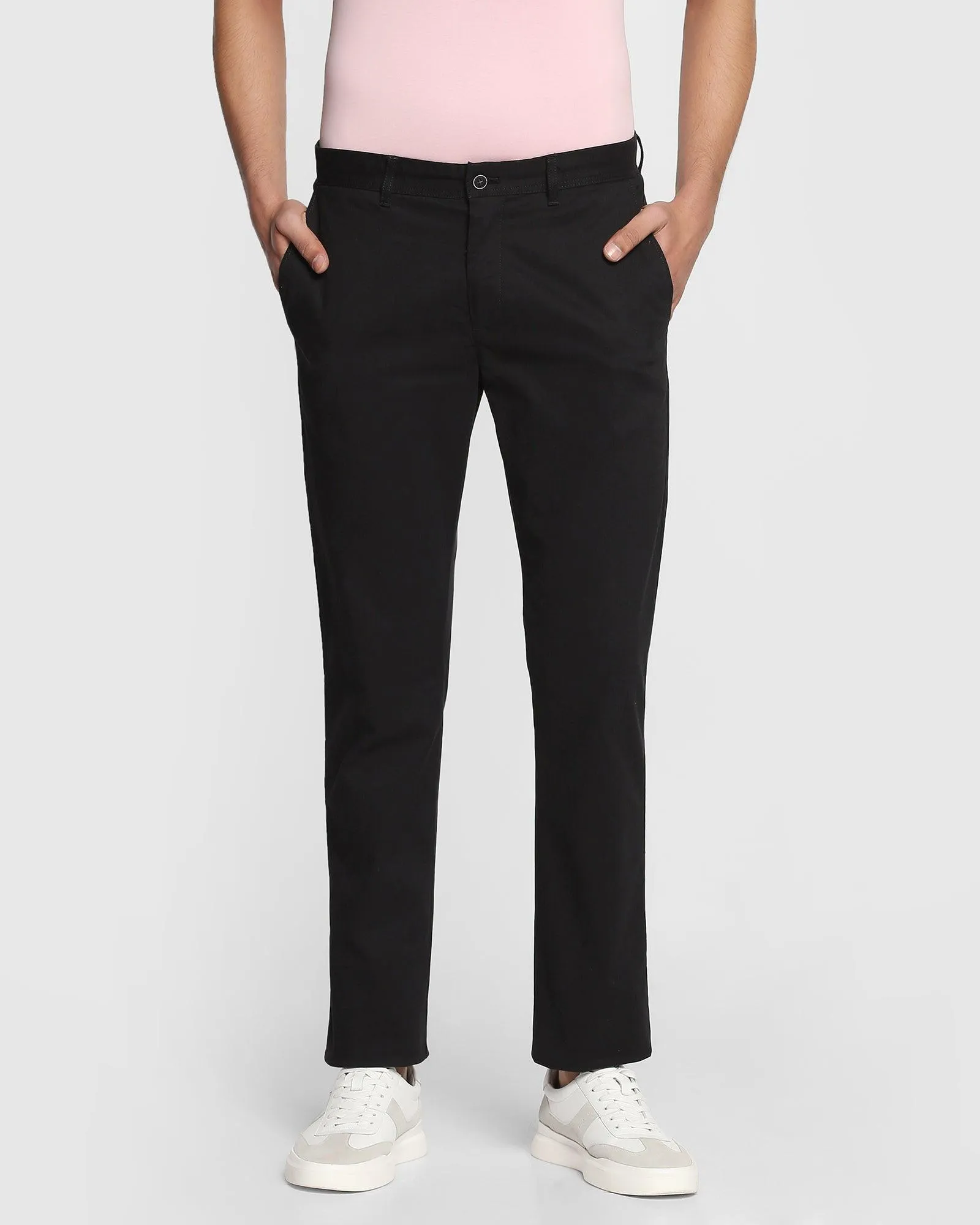 Slim Comfort B-95 Casual Black Solid Khakis - Lab