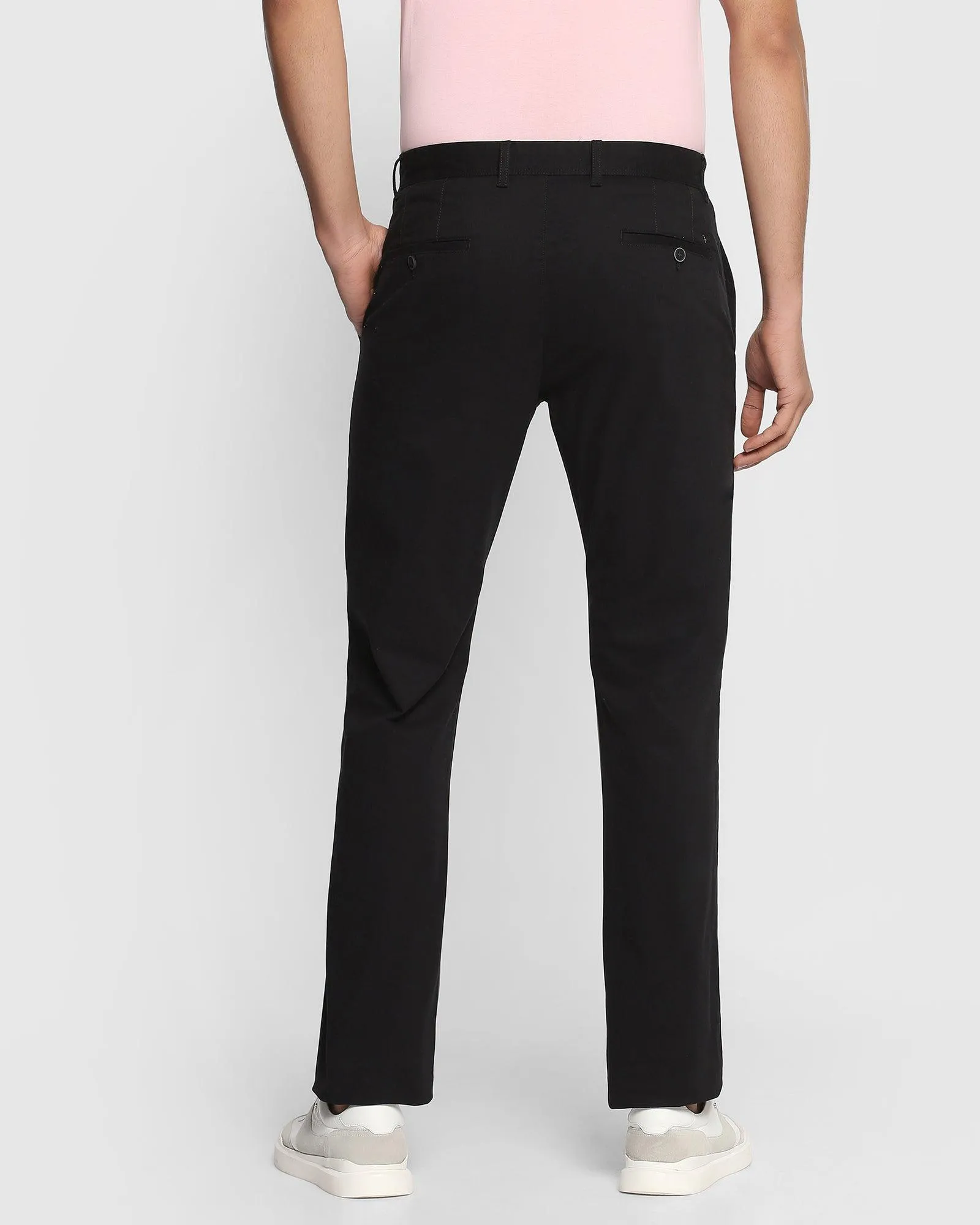 Slim Comfort B-95 Casual Black Solid Khakis - Lab