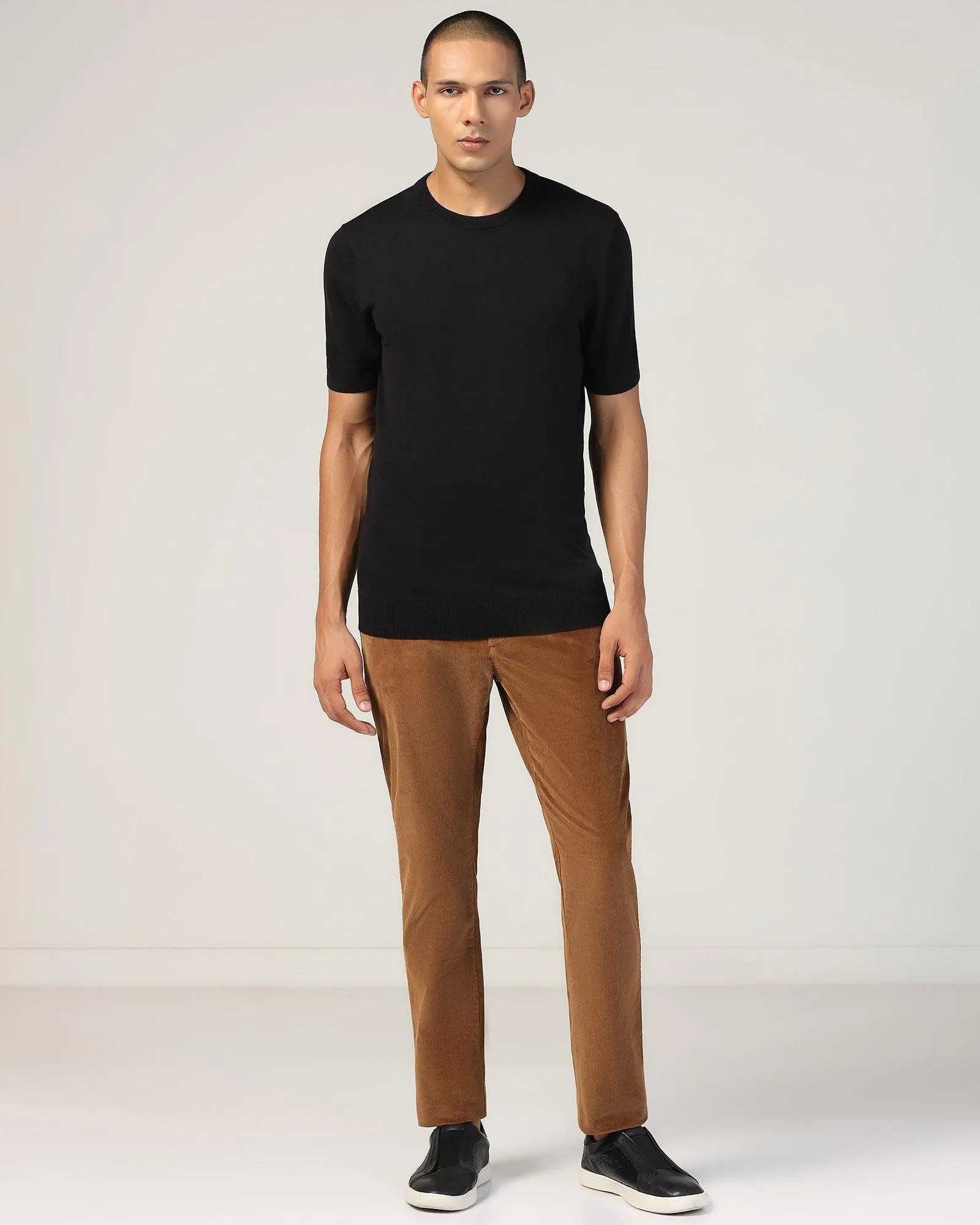 Slim Comfort B-95 Casual Brown Solid Khakis - Magna