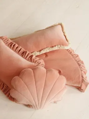 Soft Velvet Apricot Shell Pillow