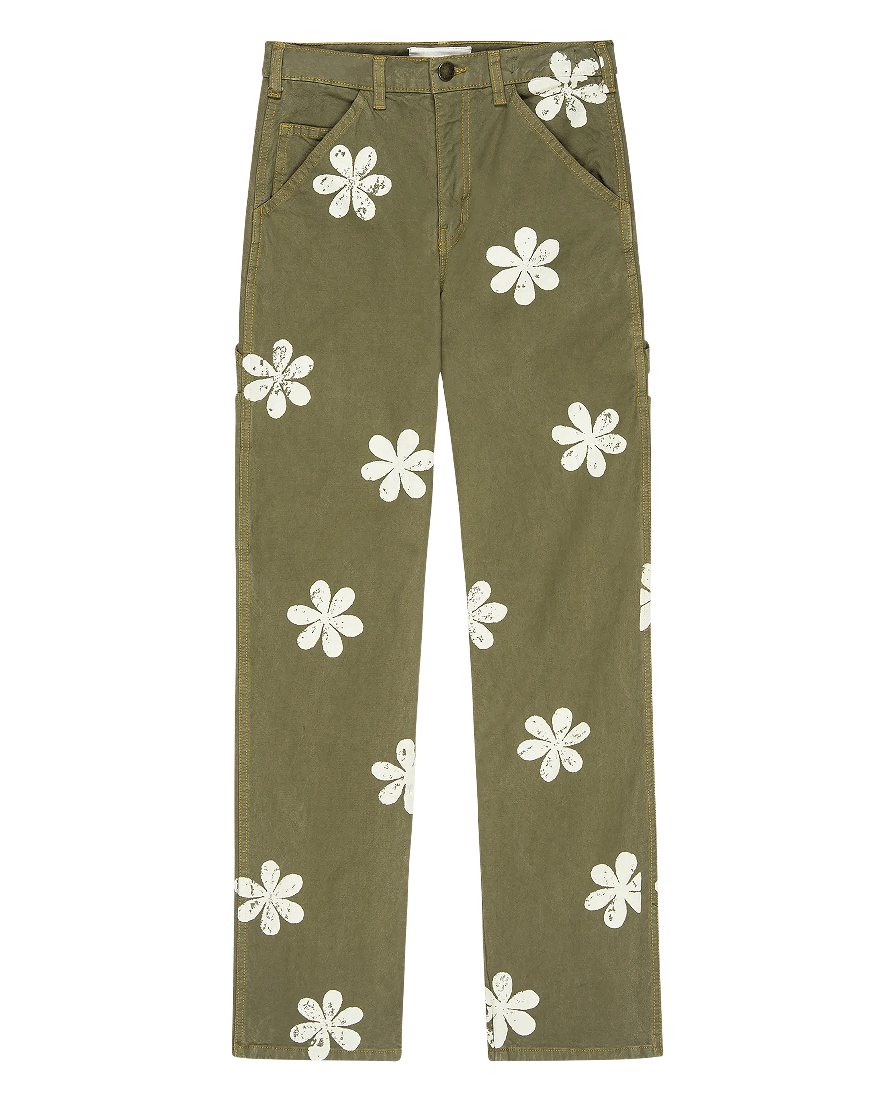 The Carpenter Pant with Daisy Stamp. -- Army