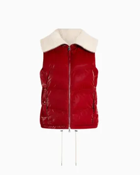 Varley Brock Puffer Gilet in Red Dahlia